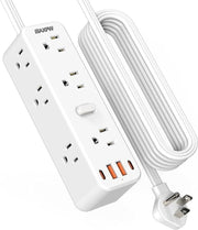 Surge Protector Power Strip with 9 Outlet Extender and 4 USB Ports (2 USB-C)..