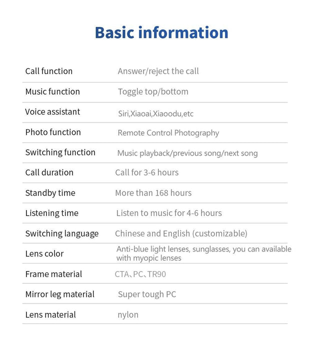 Bluetooth Glasses Men , Sunglasses Voice Control Open Ear Listen to Music Calls