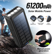 Portable External Solar Power Bank 4 USB Battery Charger for Phone with LED