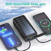 Portable External Solar Power Bank 4 USB Battery Charger for Phone with LED