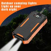 Portable External Solar Power Bank 4 USB Battery Charger for Phone with LED