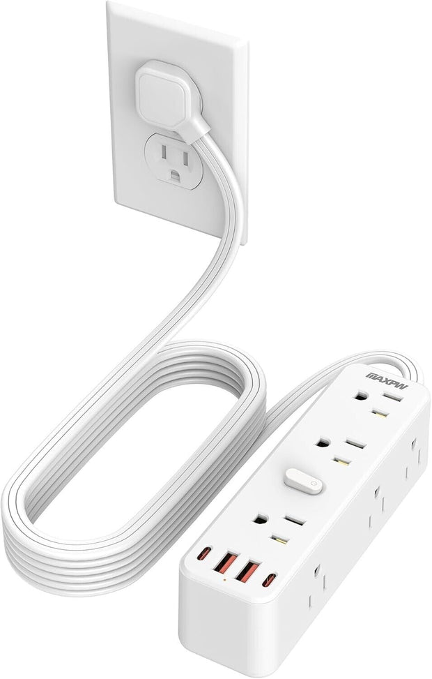 Surge Protector Power Strip with 9 Outlet Extender and 4 USB Ports (2 USB-C)..