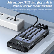 Portable External Solar Power Bank 4 USB Battery Charger for Phone with LED