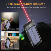 Portable External Solar Power Bank 4 USB Battery Charger for Phone with LED