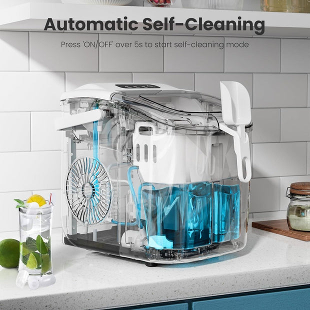 26Lbs/24H Ice Makers Countertop with Self-Cleaning 9 Ice Cubes Ready in 6 Mins