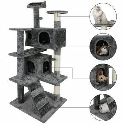 Cat Tree Tower 55" Activity Center Large Playing House Condo for Rest