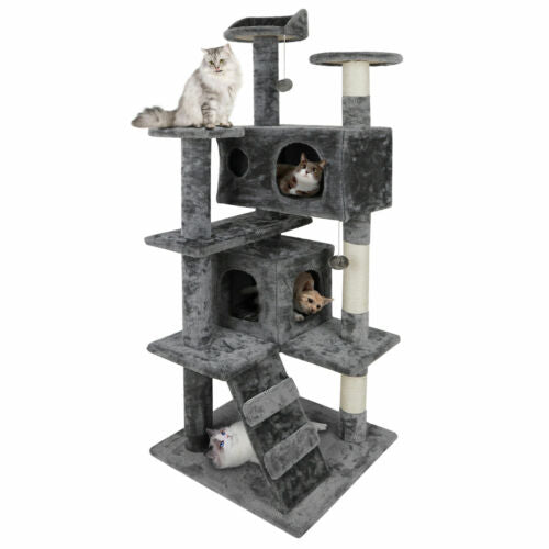 Cat Tree Tower 55" Activity Center Large Playing House Condo for Rest